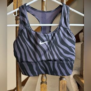 Nike purple zebra print sports bra
